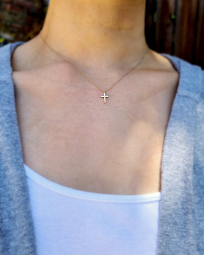 petite cross necklace