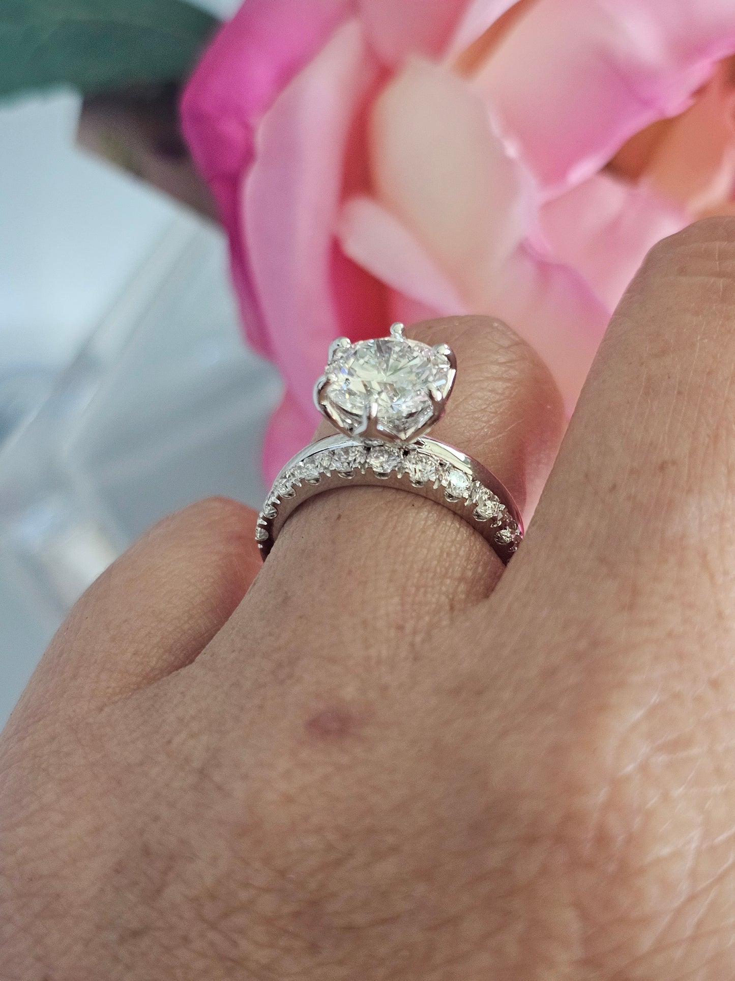 Petal engagement ring