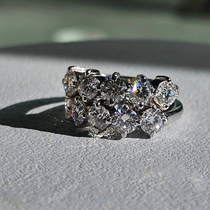 5 stone double ring|lab diamond