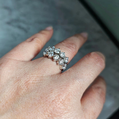 5 stone double ring|lab diamond