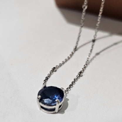 sapphire soliraire necklace