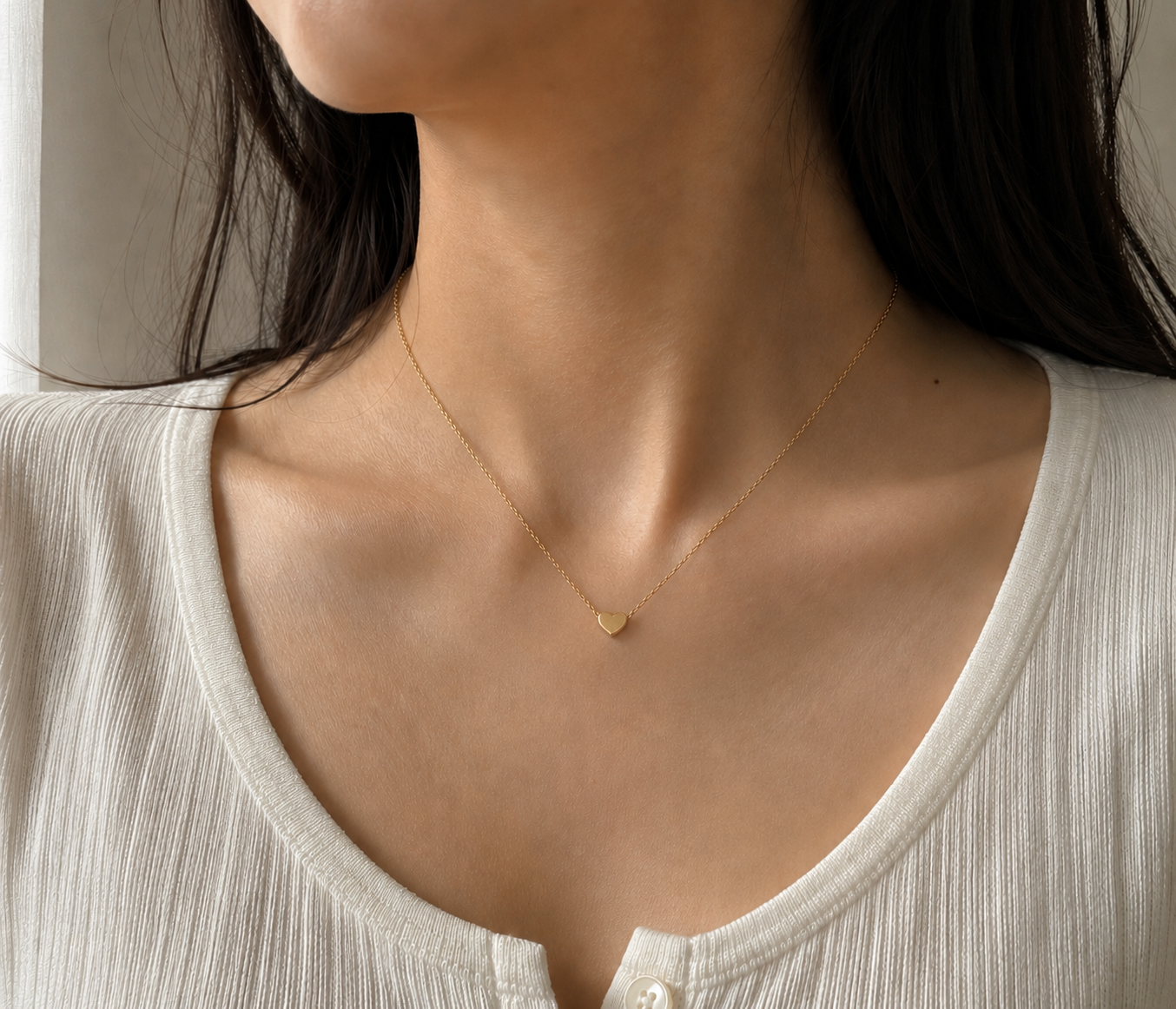 14k gold heart necklace